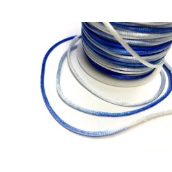 Színváltós kék-fehér szatén zsinór (2mm) - 50cm