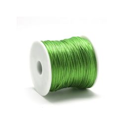 fűzöld szatén zsinór (1mm) - 50cm