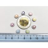 Rózsaszín - mosolygós lapos akril gyöngy (7*4mm)