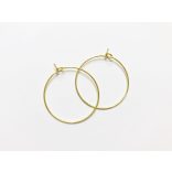 1pár - Fülbevaló / boros-pohár karika - arany színű (25mm)