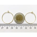 1pár - Fülbevaló / boros-pohár karika - arany színű (25mm)