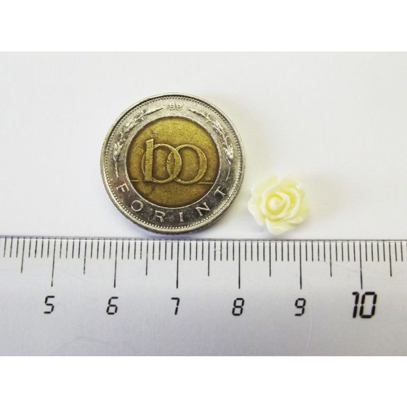 Vajszínű rózsa cabochon - 1cm