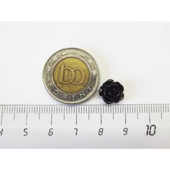 Fekete rózsa cabochon - 1 cm