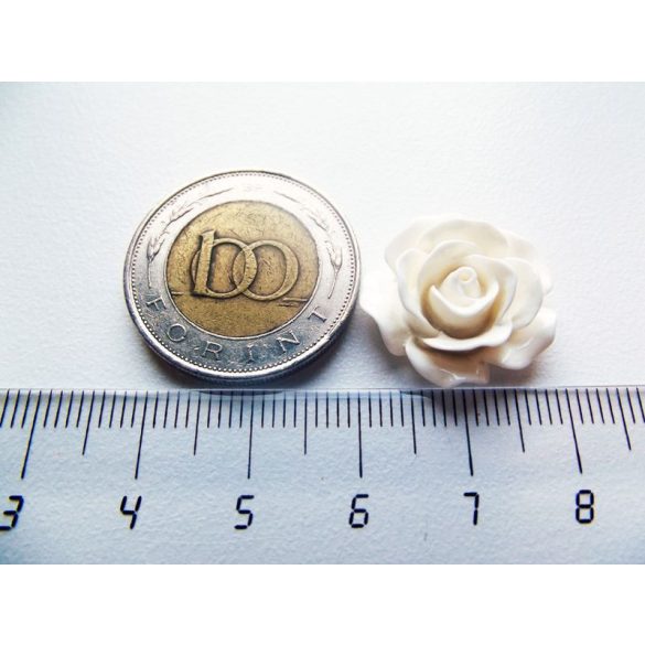 18mm Fehér rózsa cabochon