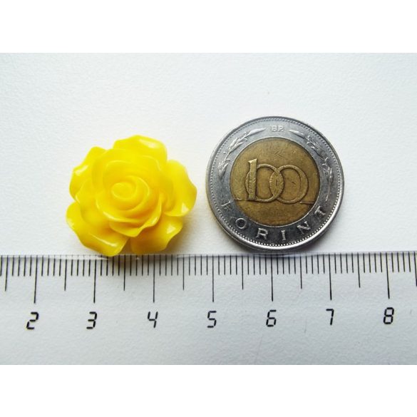 20mm Sárga rózsa cabochon