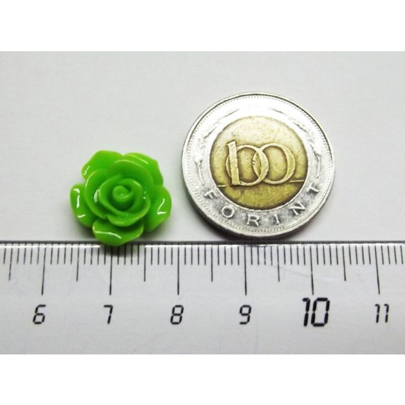 Zöld rózsa cabochon - 15mm