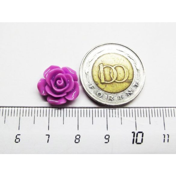Lila rózsa cabochon - 15mm