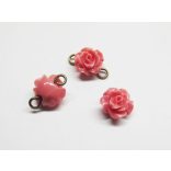 Fűzhető rózsa-gyöngy - korall színű