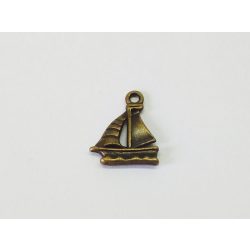 Antik bronz hajó charm (20*16,5mm)