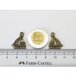 Antik bronz hajó charm (20*16,5mm)