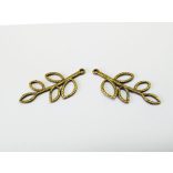 Antik bronz leveles ág (38*18mm)