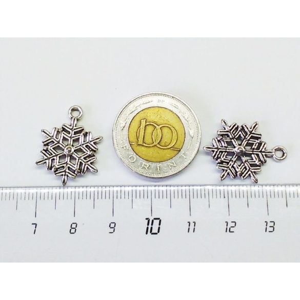 Antik ezüst hópihe (22*19mm)