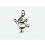 Táncoló hóember - antik ezüst (3cm)