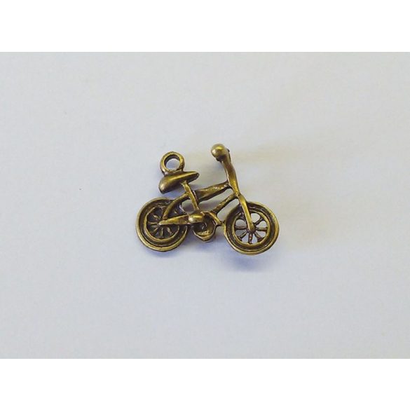 Bicikli charm 3D - antik bronz
