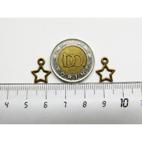 Csillag-charmok (5db) - bronz
