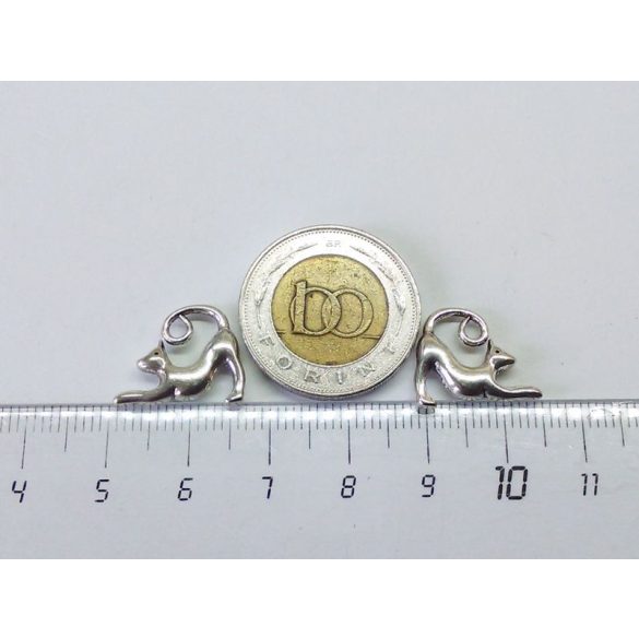 Cica - antik ezüst (17*14mm)