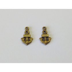 3D apró horgony-pár - antik bronz