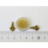 3D apró horgony-pár - antik bronz