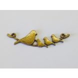 Madárkák 4en :) -antik bronz összekötő