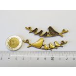 Madárkák 4en :) -antik bronz összekötő