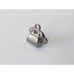 3D Tárcsázós Telefon - antik ezüst színű charm  (14mm)