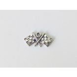 Kockás zászlók - antik ezüst (23mm)