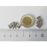 Kockás zászlók - antik ezüst (23mm)
