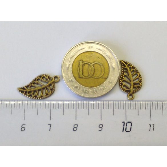 Levél #1 - antik bronz (19mm)