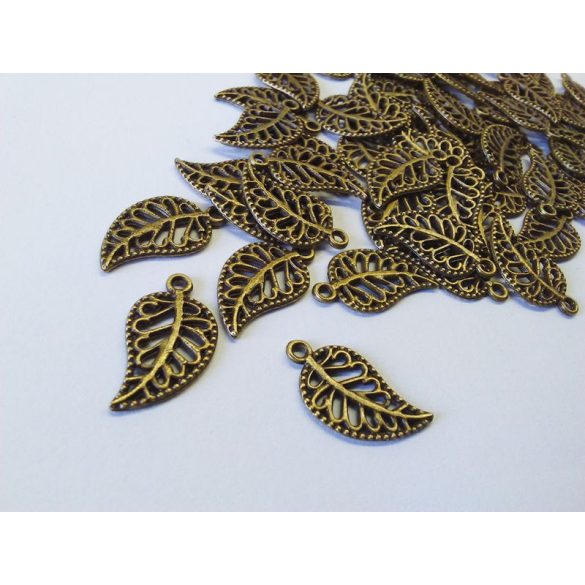 Levél #1 - antik bronz (19mm)