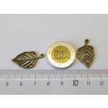 Levél4 - antik bronz (26mm)