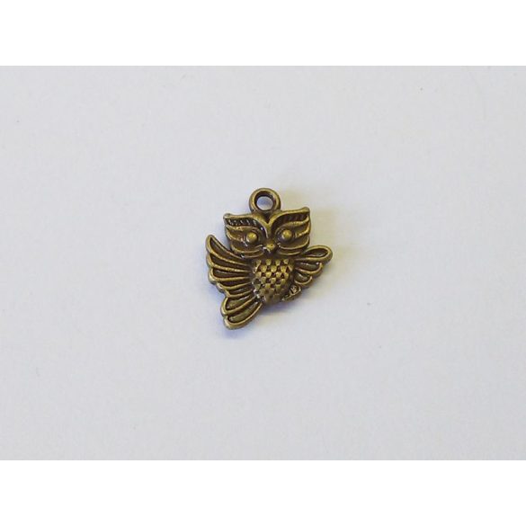 Bagoly1 - 3D charm - Antik bronz (18mm)