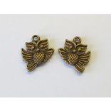 Bagoly1 - 3D charm - Antik bronz (18mm)