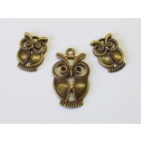 Bagoly3 - Antik bronz (33mm)