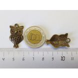 Bagoly4 - Antik bronz (26mm)