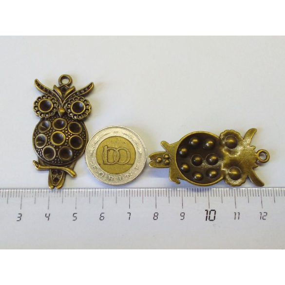 Bagoly6 - antik bronz (48mm)