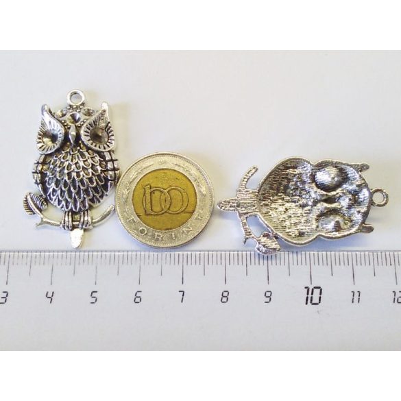 Bagoly ágon - antik ezüst