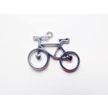 Bicikli medál - antik ezüst