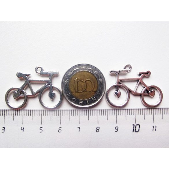 Bicikli medál - antik ezüst