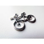 Bicikli medál - antik ezüst