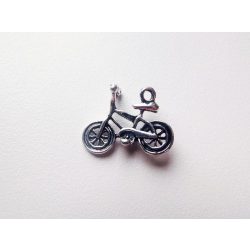 Bicikli charm 3D - antik ezüst