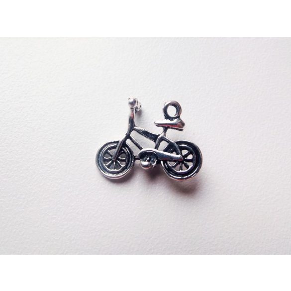 Bicikli charm 3D - antik ezüst