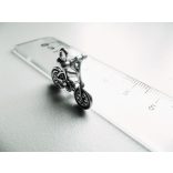 Bicikli charm 3D - antik ezüst