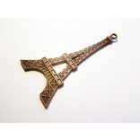Antik bronz nagy méretű Eiffel torony (6,9cm)