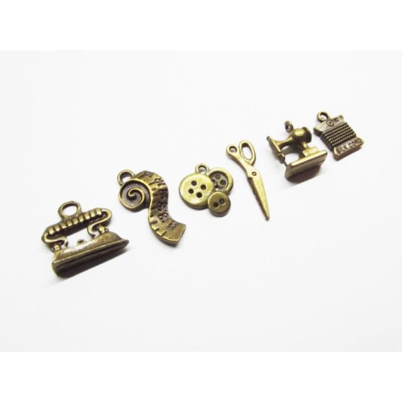 XL Varrókészlet charm-szett - bronz (6db-os szett)