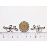 Antik ezüst leveles ág (33*16mm)
