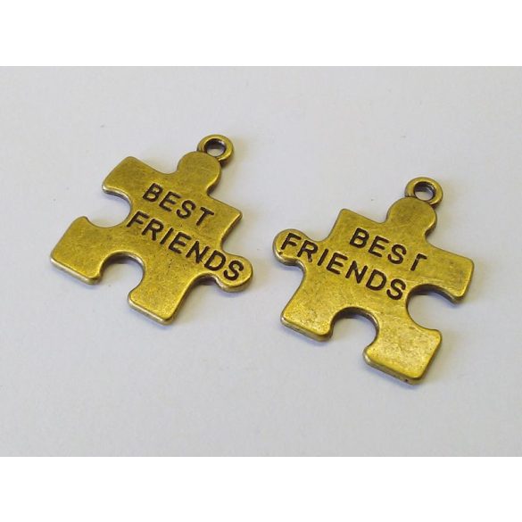 Best Friends Puzzle - bronz :)  (27mm)