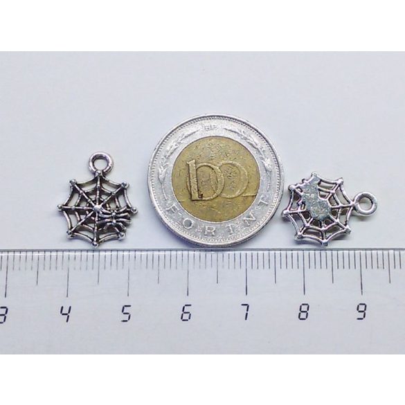 Pókháló - antik ezüst (17mm)