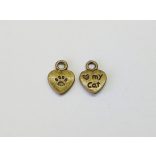 *Szeretem a macskám* - antik bronz (12mm)