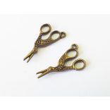 3D-s Kézimunka-olló  - bronz  (28mm)