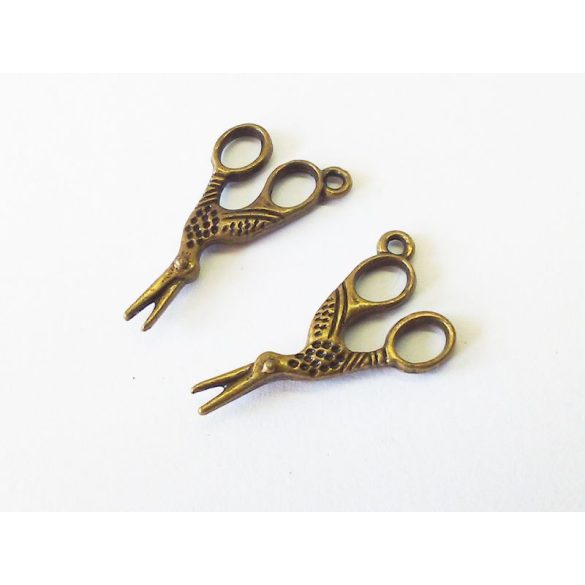 3D-s Kézimunka-olló  - bronz  (28mm)